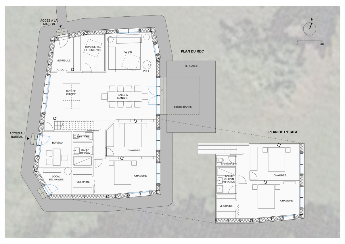 Maison Passive en Seine et Marne : Plans RDC et Etage