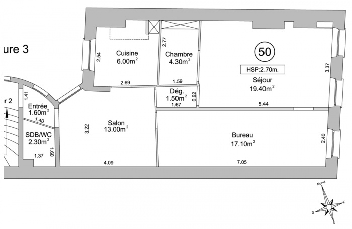 Amnagement d'un appartement : 01 plan existant